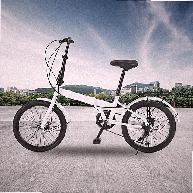20 Inch 7 Speed Dual Disc Brake Folding Bike Foldable Bicycle Cycling City Bike