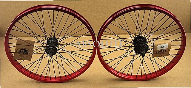 20"x2.125 BMX BIKE ALLOY Front OR 9T Cog Rear Wheel 48 Spoke Sealed Bearing Red.