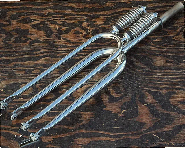 26" Cruiser Bicycle Chrome DUAL SPRINGER FORK RatRod Chopper Vintage Monark Bike
