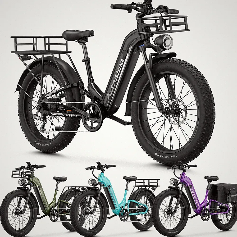 26'' Fat Tire Electric Bike 1800W 48V Dual Suspension e bike E Bicycle for Adult