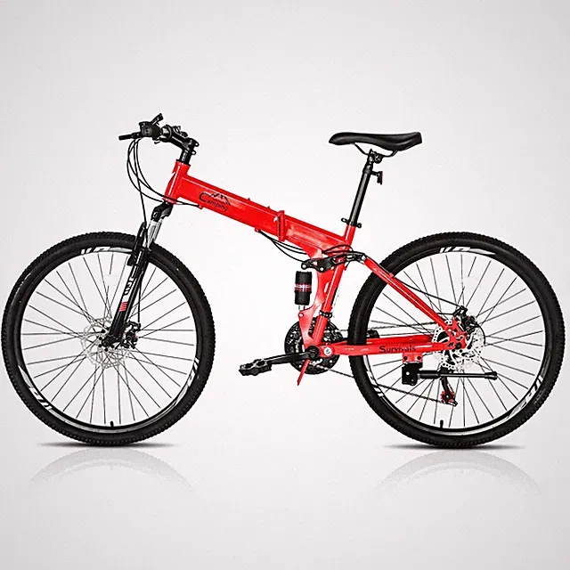 26" Folding Mountain Bike 21 Speed Men Bikes MTB Bicycle School Dual