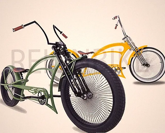 26" Stretch Chopper Cruiser Steel Dual Spring Classical Fork Chrome Rims Bicycle