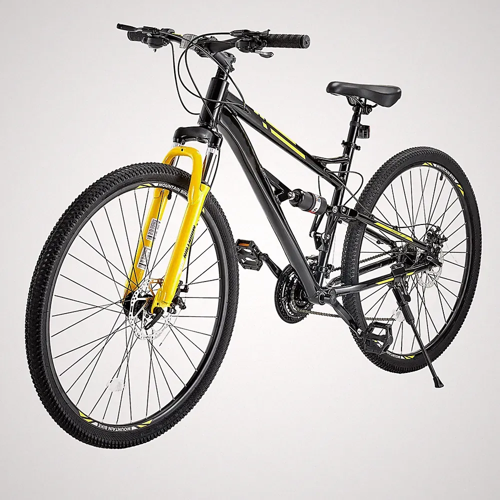 29" Mountain Bike MTB Bicycle 24 Speed Full Suspension Aluminum Dual Disc Brakes