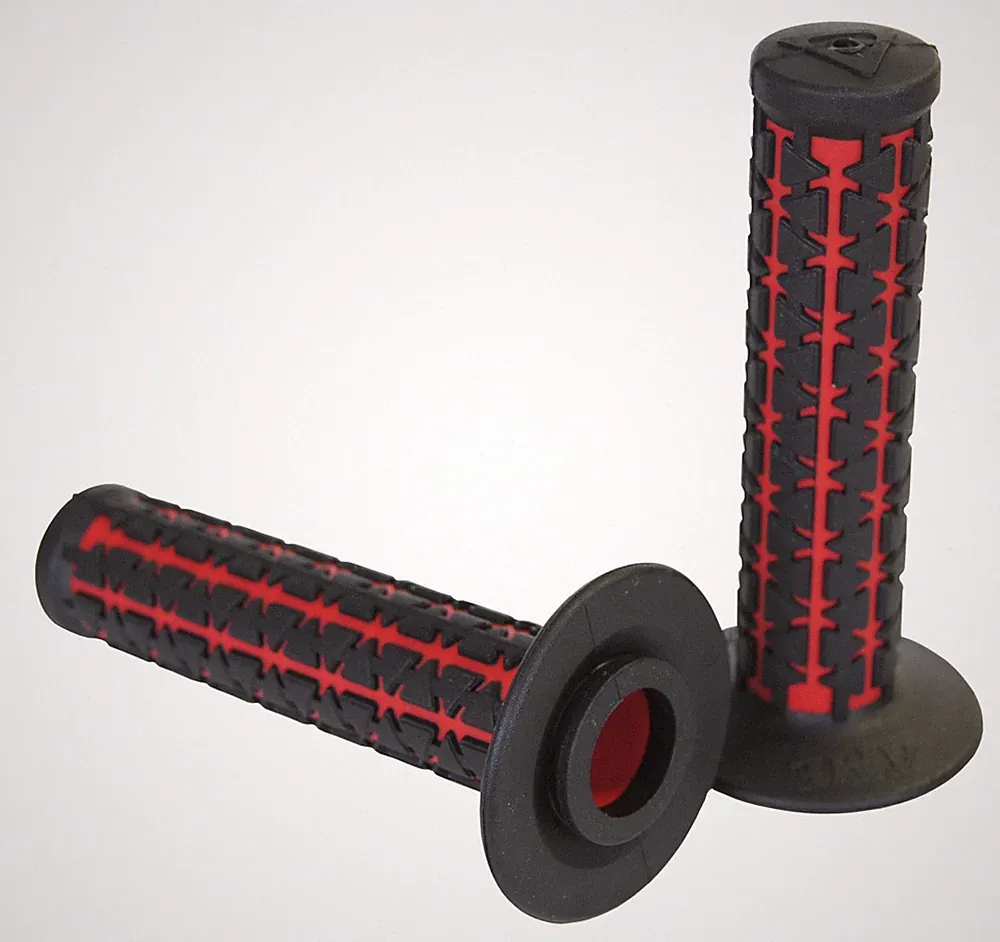 AME Dual old school BMX Duals bicycle grips - BLACK over RED
