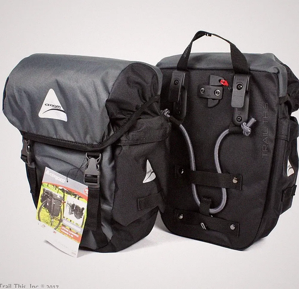 Axiom Seymour DLX 20 Touring Bicycle Panniers Pair Rear Commuter Bags Saddlebags