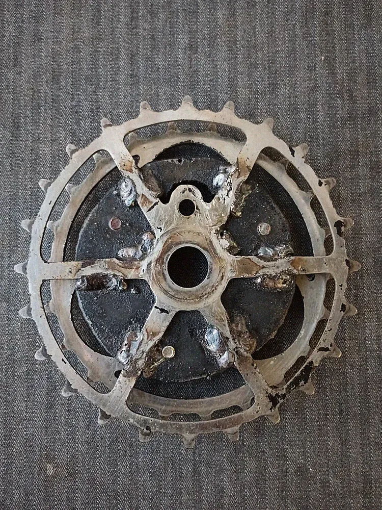 Cool Artifact 1920's Make Do Dual Chain Ring For Tandem Bicycle Home Built!
