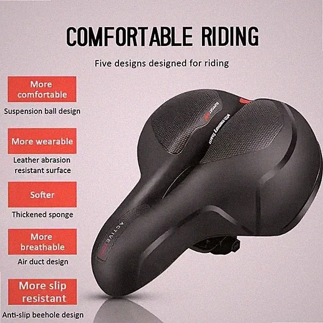 Dual Shock Bike Seat Soft Comfortable Bicycle Saddle MTB Road Universal