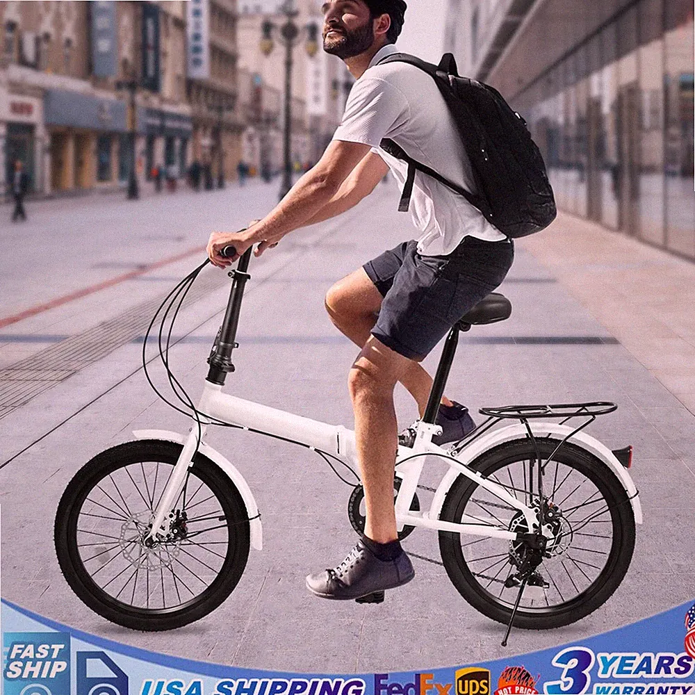 Folding Bike Foldable Bicycle 7 Speed Gears 20inch Wheels Folding City Bicycle