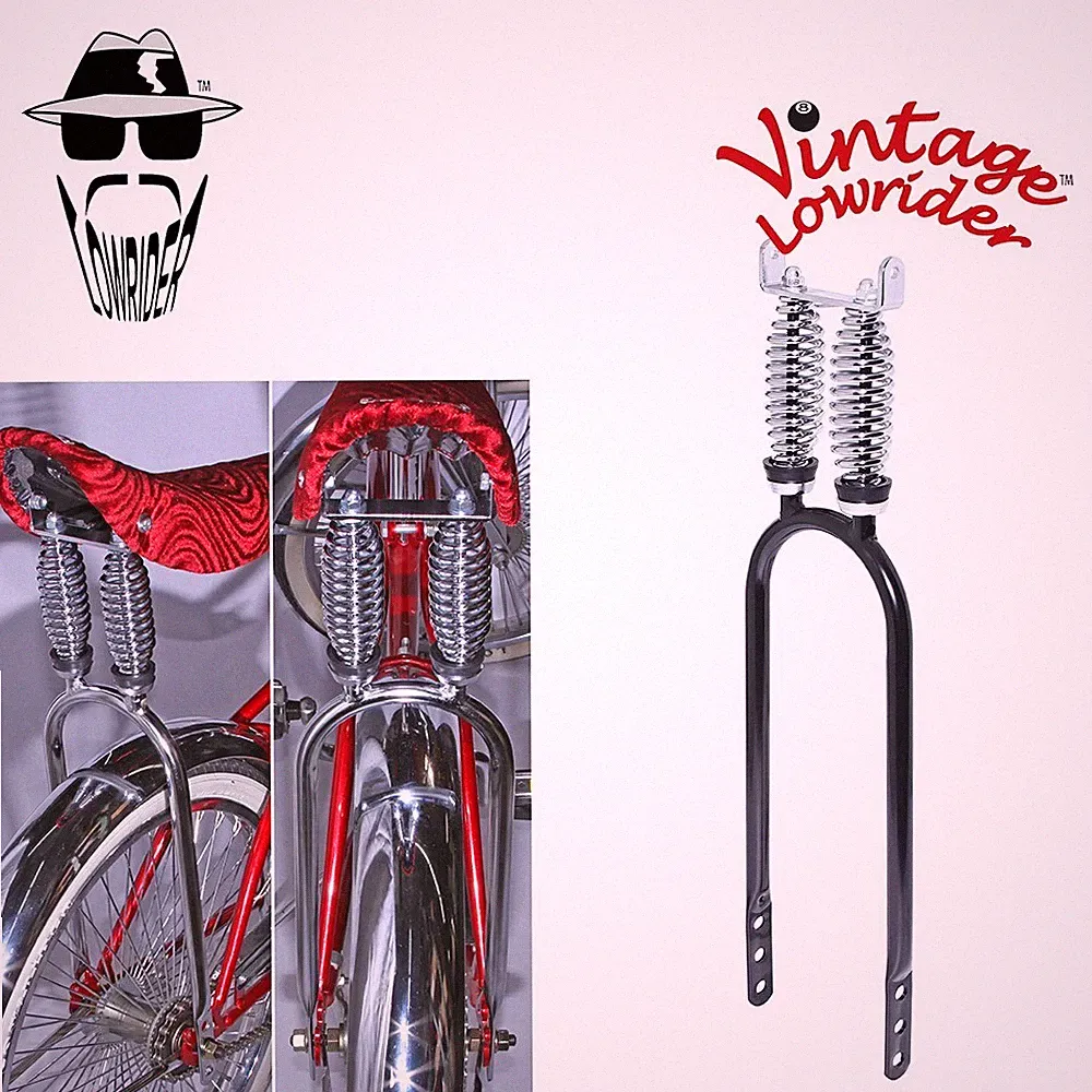 Original Lowrider Bike Cruiser Bicycle Dual STEEL Suspension Sissy Bar 20" Black