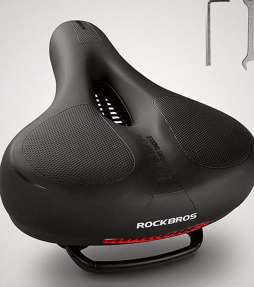 ROCKBROS Comfort Seat Cushion w/Dual Shock Absorbing Ball MemoryFoam Bike Saddle